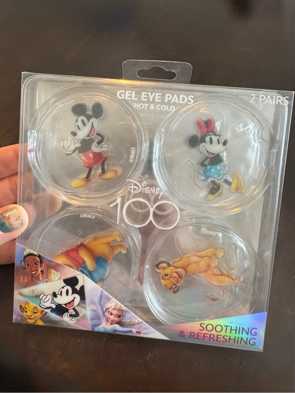 Disney 100 Reusable Hot & Cold Gel Eye Pads Mickey Minnie Winnie Simba 2 Pairs